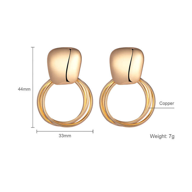 Metal Earrings Retro Hong Kong Style Earrings