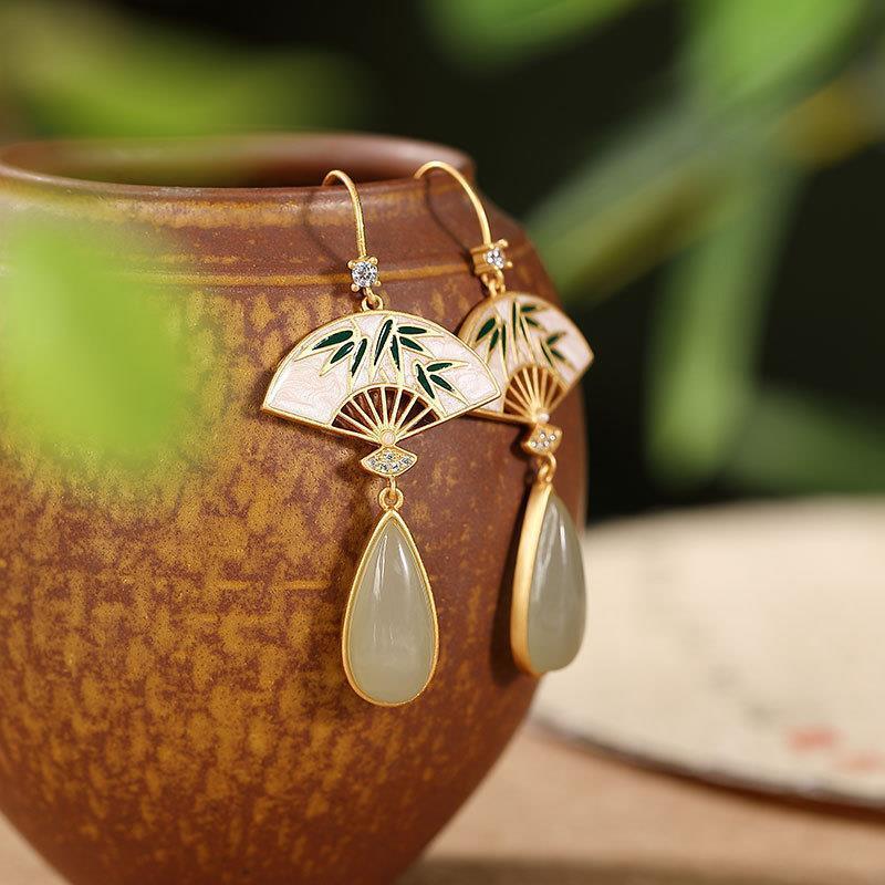 Retro Quartz Earrings National Style