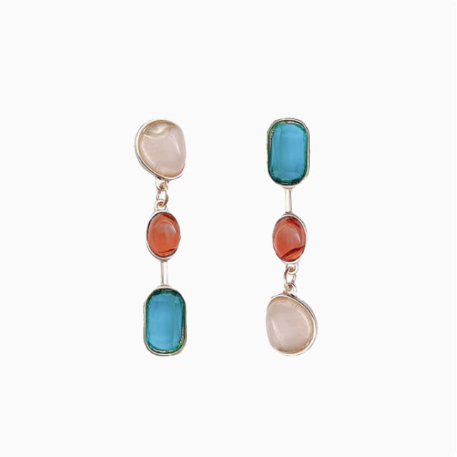 Retro Niche Minimalist-style Asymmetric Zircon Stud Earrings