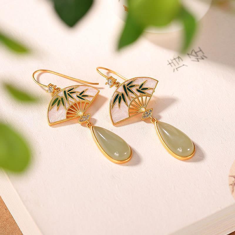 Retro Quartz Earrings National Style