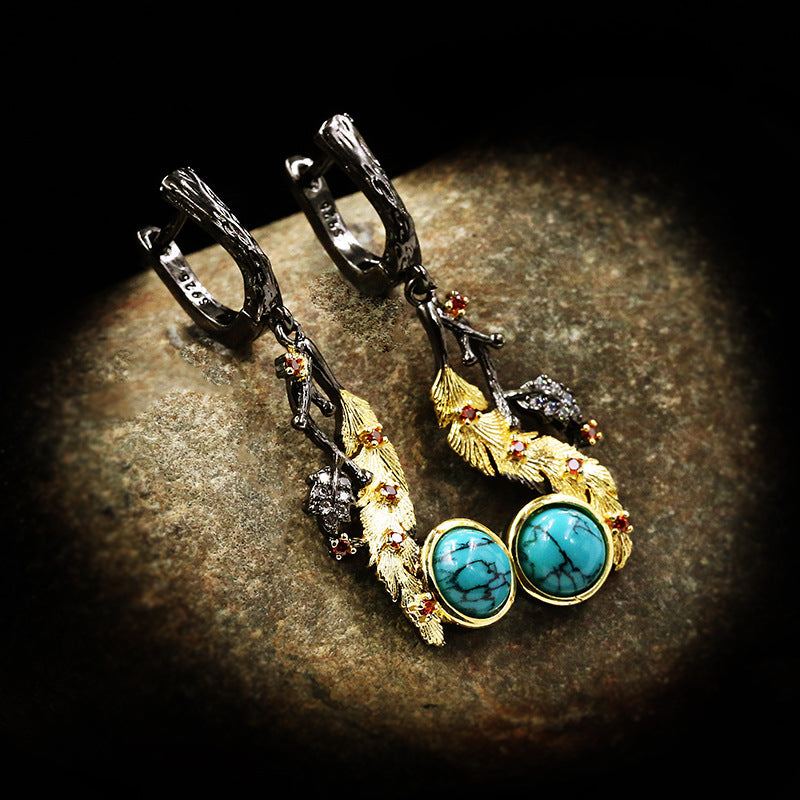 Bohemian Turquoise Earrings Ethnic Style Retro Earrings