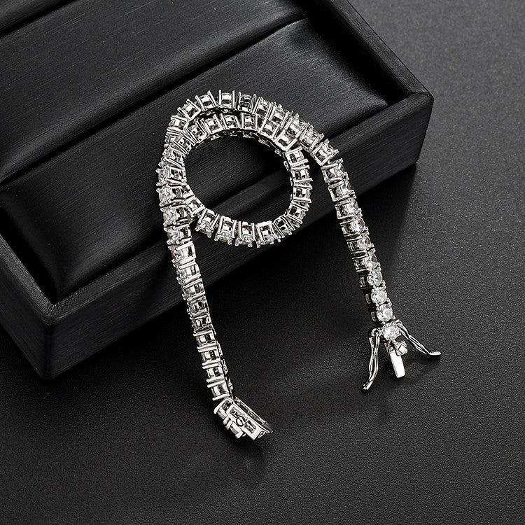 Simple Fashion 3mm Zircon Inlaid Bracelet