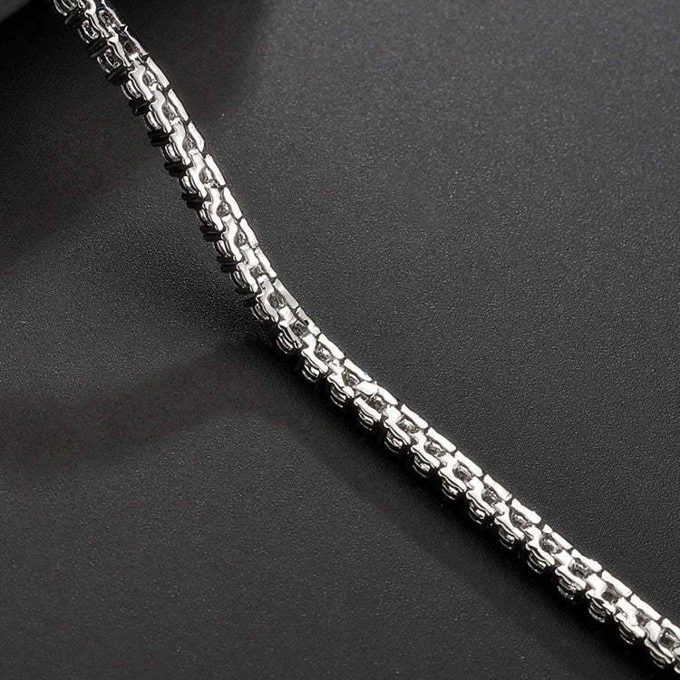 Simple Fashion 3mm Zircon Inlaid Bracelet