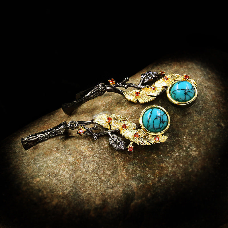 Bohemian Turquoise Earrings Ethnic Style Retro Earrings