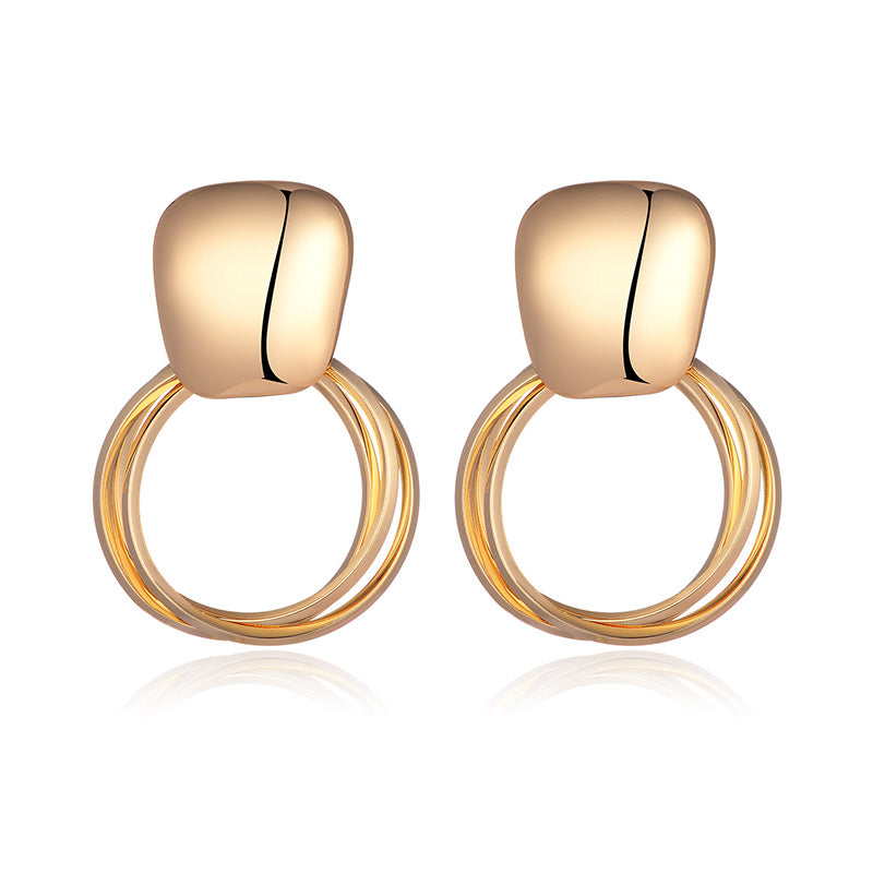 Metal Earrings Retro Hong Kong Style Earrings