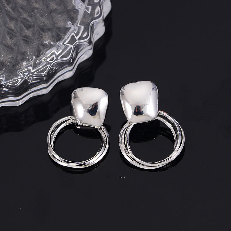 Metal Earrings Retro Hong Kong Style Earrings