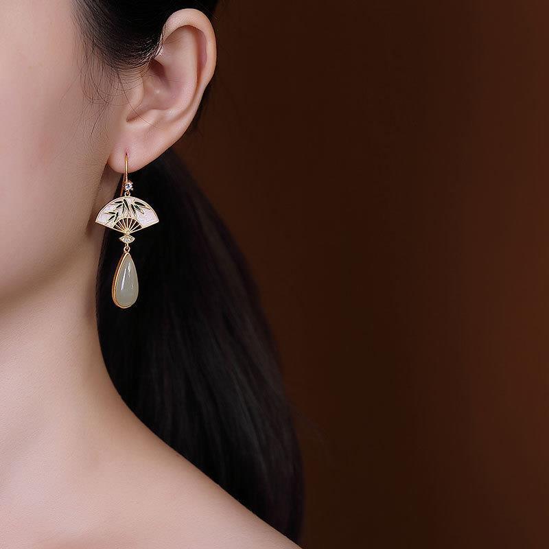 Retro Quartz Earrings National Style